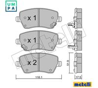 BRAKE PAD SET DISC BRAKE 22-0485-2 FOR NISSAN NOTE/VERSA MARCH/IV/ACTIVE 0.9L