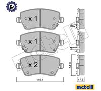 BRAKE PAD SET DISC BRAKE 22-0485-2 FOR NISSAN NOTE/VERSA MARCH/IV/ACTIVE 0.9L