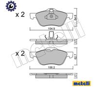 2204890 BRAKE PAD SET, DISC BRAKE METELLI