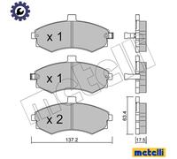Brake pads 22-0504-0 METELLI for HYUNDAI KIA