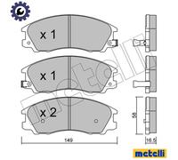Metelli Brake Pad Set 22-0506-0 for Hyundai Terracan (J3 2.9L / D4BH 2.5L 4cyl)