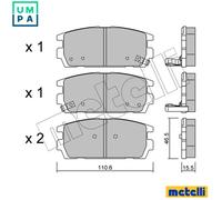 BRAKE PAD SET DISC BRAKE 22-0507-0 FOR HYUNDAI J3 2.9L D4BH 2.5L 4cyl TERRACAN