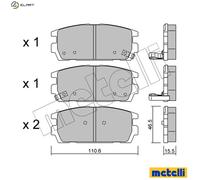 BRAKE PAD SET DISC BRAKE 22-0507-0 FOR HYUNDAI J3 2.9L D4BH 2.5L 4cyl TERRACAN