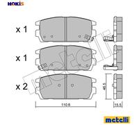 BRAKE PAD SET DISC BRAKE 22-0507-0 FOR HYUNDAI J3 2.9L D4BH 2.5L 4cyl TERRACAN