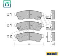 BRAKE PAD SET DISC BRAKE 22-0510-1 FOR CHEVROLET 2H0 1.8L L34/T20SED 2.0L 4cyl