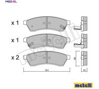 BRAKE PAD SET DISC BRAKE 22-0510-1 FOR CHEVROLET 2H0 1.8L L34/T20SED 2.0L 4cyl