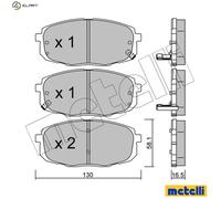 Brake pads 22-0513-0 METELLI for KIA HYUNDAI