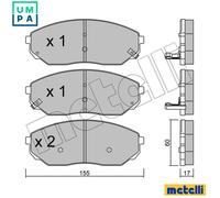 BRAKE PAD SET DISC BRAKE 22-0515-0 FOR KIA D4CB 2.5L G4JS 2.4L 4cyl SORENTO I
