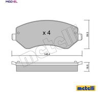 BRAKE PAD SET DISC BRAKE 22-0524-0 FOR JEEP CHEROKEE/LIBERTY CHRYSLER 2.5L 4cyl