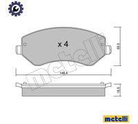 BRAKE PAD SET DISC BRAKE 22-0524-0 FOR JEEP CHEROKEE/LIBERTY CHRYSLER 2.5L 4cyl