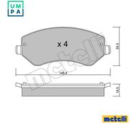 FITS CHRYSLER VOYAGER MK III 2.4 BRAKE PAD SET, DISC BRAKE 2205240 METELLI