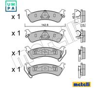 BRAKE PAD SET DISC BRAKE 22-0527-0 FOR JEEP GRAND/CHEROKEE/SUV/ ENC 2.5L 4cyl