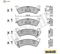 BRAKE PAD SET DISC BRAKE 22-0527-0 FOR JEEP GRAND/CHEROKEE/SUV/ ENC 2.5L 4cyl