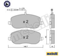 BRAKE PAD SET DISC BRAKE 22-0530-0 FOR PEUGEOT EXPERT/Platform/Chassis/Van 2.2L