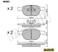 metelligroup 22-0533-0 Brake Pads, Made in Italy, Spare Parts for Cars