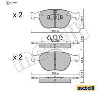 metelligroup 22-0533-0 Brake Pads, Made in Italy, Spare Parts for Cars