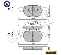 BRAKE PAD SET DISC BRAKE 22-0534-1 FOR FORD GRAND/C-MAX FOCUS/III/Turnier/Van