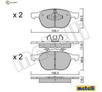 Brake pads 22-0534-1 METELLI for FORD VOLVO