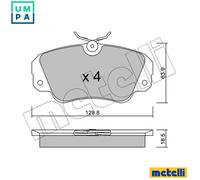 BRAKE PAD SET DISC BRAKE 22-0538-0 FOR VAUXHALL CARLTON/Mk/III OMEGA SENATOR