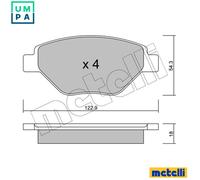 BRAKE PAD SET DISC BRAKE 22-0543-0 FOR RENAULT K4J730/740 1.4L 4cyl MEGANE II