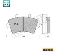 BRAKE PAD SET DISC BRAKE 22-0545-0 FOR RENAULT MASTER/II/Platform/Chassis/Van