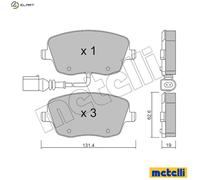 Brake pads 22-0547-1 METELLI for SKODA SEAT VW