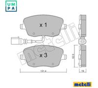 Brake pads 22-0547-1 METELLI for SKODA SEAT VW