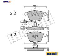BRAKE PAD SET DISC BRAKE 22-0549-1 FOR SEAT AUDI A4/S4/Convertible A6/Allroad