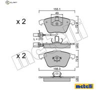 BRAKE PAD SET DISC BRAKE 22-0549-1 FOR SEAT AUDI A4/S4/Convertible A6/Allroad