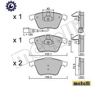 BRAKE PAD SET DISC BRAKE 22-0549-4 FOR VW GOLF/VI/Convertible SCIROCCO AUDI