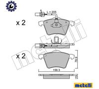 BRAKE PAD SET DISC BRAKE 22-0550-1 FOR VW CARAVELLE/TRANSPORTER/IV/Bus/EUROVAN