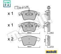Brake pads 22-0552-1 METELLI for VW MULTIVAN Mk V TRANSPORTER Mk V Van