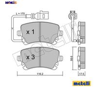 metelligroup 22-0554-0 Brake Pads, Made in Italy