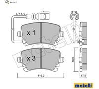 metelligroup 22-0554-0 Brake Pads, Made in Italy