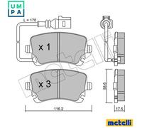 metelligroup 22-0554-0 Brake Pads, Made in Italy