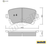 BRAKE PAD SET DISC BRAKE 22-0554-2 FOR VW CARAVELLE/TRANSPORTER/Bus/KOMBI/Mk A8