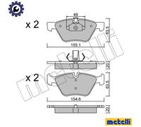 Metelli Brake Pads 22-0557-0 - Disc Brake Set - Made in Italy - for BMW 5/5 Touring