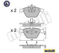 Brake pads 22-0558-4 METELLI for BMW X1 3 3 Touring 3 Coupe 3 Convertible