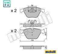 Brake pads 22-0558-6 METELLI for BMW 3 Touring 3 X1 3 Coupe 3 Convertible