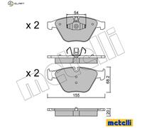 Brake pads 22-0558-6 METELLI for BMW 3 Touring 3 X1 3 Coupe 3 Convertible