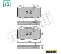 BRAKE PAD SET DISC BRAKE 22-0563-5 FOR MERCEDES-BENZ M 271.956 1.8L 4cyl E-CLASS