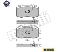 BRAKE PAD SET DISC BRAKE 22-0563-5 FOR MERCEDES-BENZ M 271.956 1.8L 4cyl E-CLASS