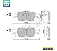 metelligroup 22-0568-1 - Made in Italy - Brake Pads