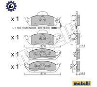BRAKE PAD SET DISC BRAKE 22-0569-0 FOR MERCEDES-BENZ M 111.977 2.3L 4cyl M-CLASS