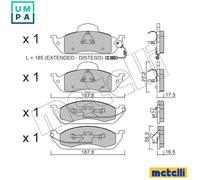 BRAKE PAD SET DISC BRAKE 22-0569-0 FOR MERCEDES-BENZ M 111.977 2.3L 4cyl M-CLASS
