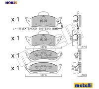BRAKE PAD SET DISC BRAKE 22-0569-0 FOR MERCEDES-BENZ M 111.977 2.3L 4cyl M-CLASS