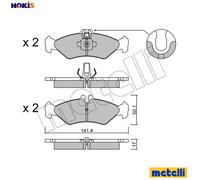 BRAKE PAD SET DISC BRAKE 22-0571-0 FOR VW LT/28-35/II/Bus/Mk/28-46/Van 2.3L 4cyl