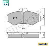 BRAKE PAD SET DISC BRAKE 22-0572-0 FOR VW LT/28-35/II/Bus/Mk MERCEDES-BENZ