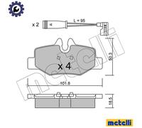 BRAKE PAD SET DISC BRAKE 22-0576-0K FOR MERCEDES-BENZ VIANO V-CLASS VITO/MIXTO