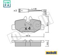 metelligroup 22-0576-0K - Made in Italy - Brake Pads